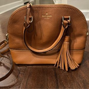 KATE SPADE TAN BROWN LEATHER CARLI SATCHEL